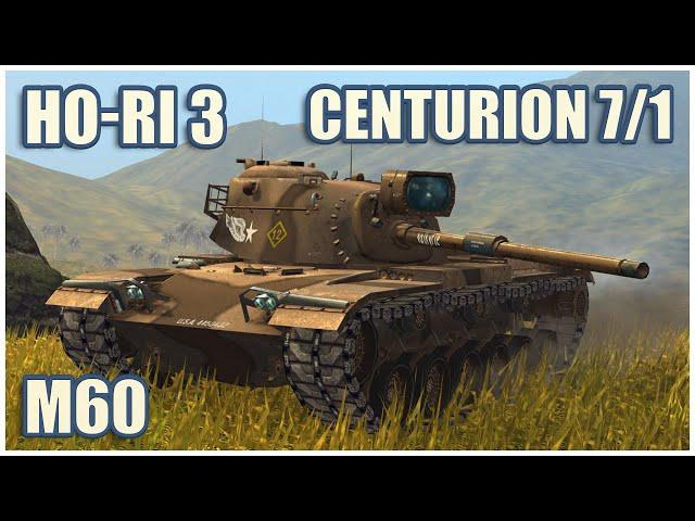 M60, Ho-Ri Type III & Centurion 7/1 • WoT Blitz Gameplay