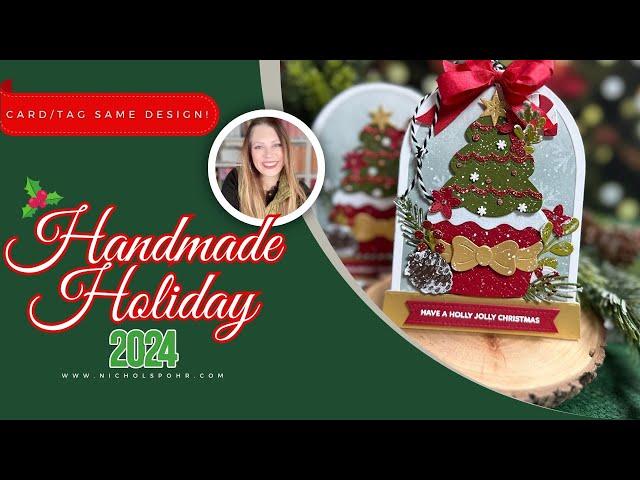 HANDMADE HOLIDAY 2024 | CHRISTMAS TREE CUPCAKE Handmade Card or Tag with Die Cuts (Friday Live)