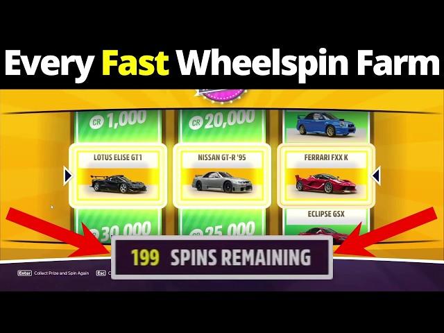 EVERY *FAST* Way to Farm SUPER WHEELSPINS in Forza Horizon 5!