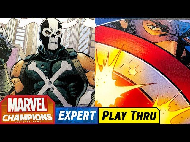 MARVEL CHAMPIONS Expert Play Thru with CAPTAIN AMERICA vs CROSSBONES