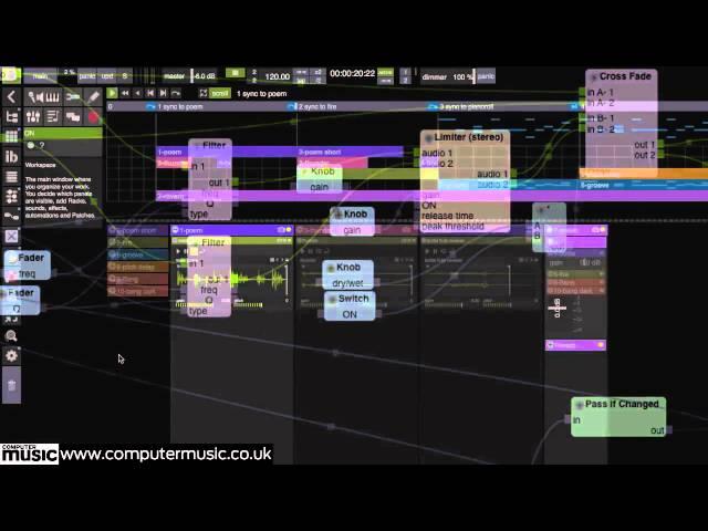 Sensomusic Usine Hollyhock 2 modular software in action