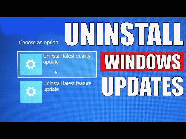 HOW TO UNINSTALL WINDOWS UPDATES EASY