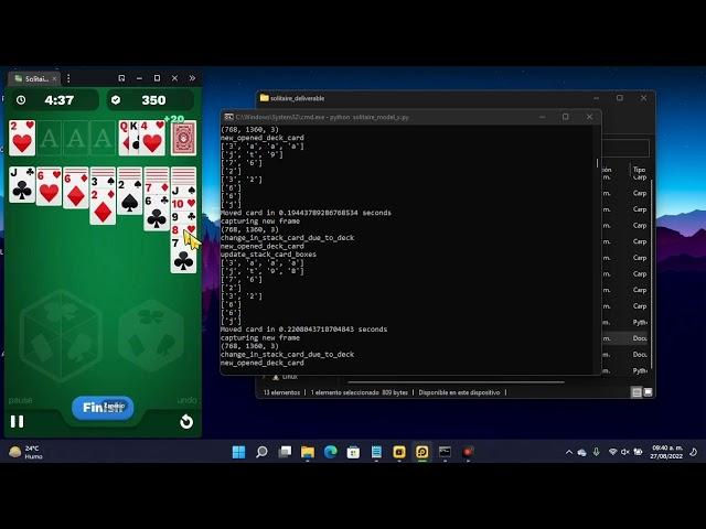 Real-time Solitaire Game Solver using Computer Vision in Python - Project Demo