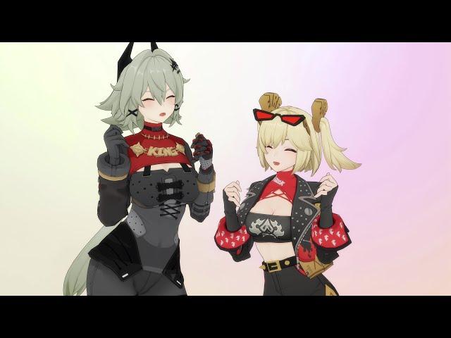 [MMD/Zenless Zone Zero] Burnice x Caesar - Back it up