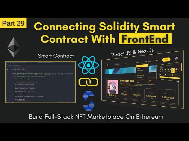 How To Connect Solidity Smart Contract With FrontEnd | Connect NFT Marketplace Smart Contract React