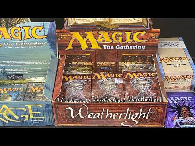 WEATHERLIGHT Booster opened, celebrating surviving Henri, VINTAGE MTG opened. Vintage Magic opening