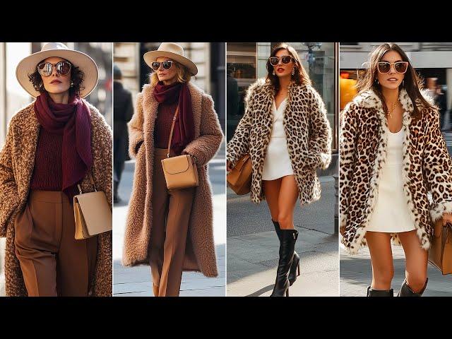 Winter Street Fashion in Italy: Winter Outerwear Trends and Timeless Leopard Print Fashion