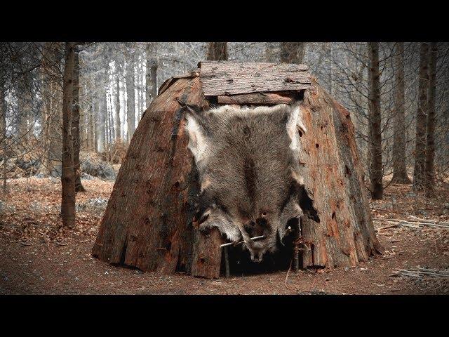 Building a Dome Hut: Bark Roof Bushcraft Shelter