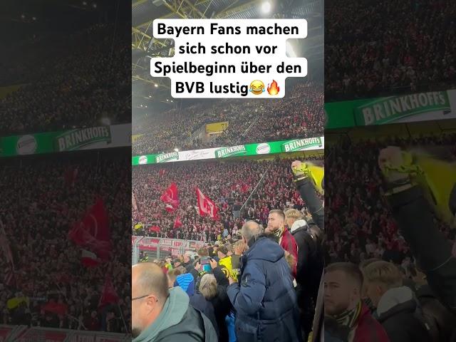 Bayern Fans machen sich vor Spielbeginn über den BVB lustig #fcbayern #borussiadortmund #bvb