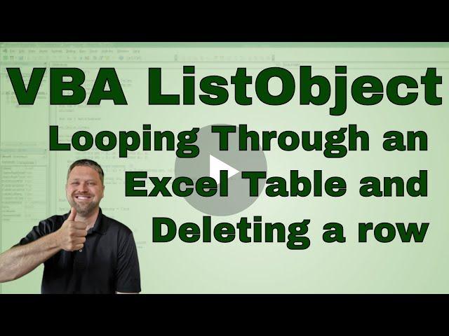 VBA - Looping through a Table (ListObject) and deleting a row