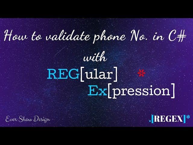 How to validate phone number in C# with Regular Expressions