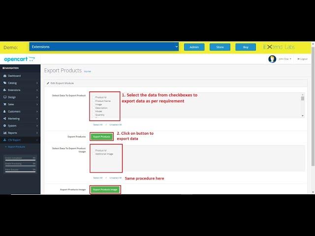 Export Products Data into CSV