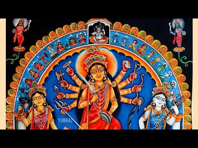 Painting devi durga | Durga idol painting | durga puja | durga picture in watercolour.