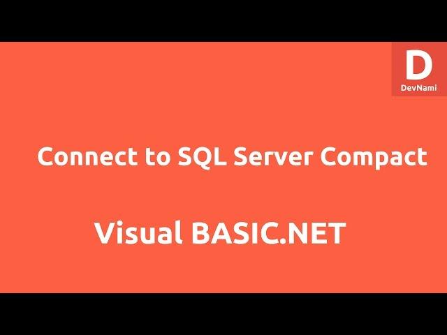 Connect to SQL Server Compact using VB.Net