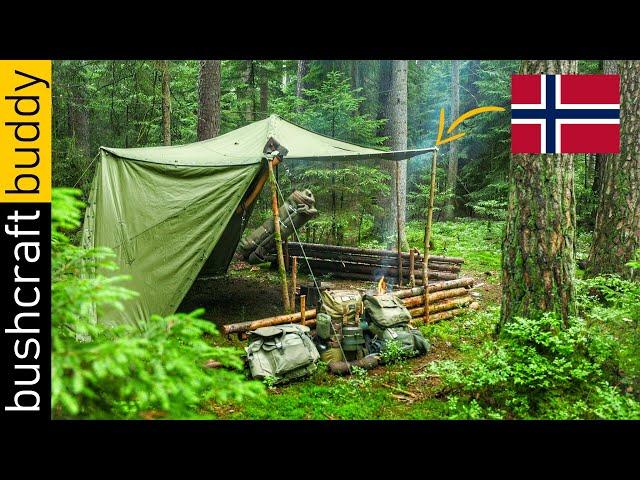 Modified Norwegian Army Canvas Tent Shelter | Thunderstorm Overnight
