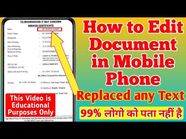 How to edit document in mobile phone