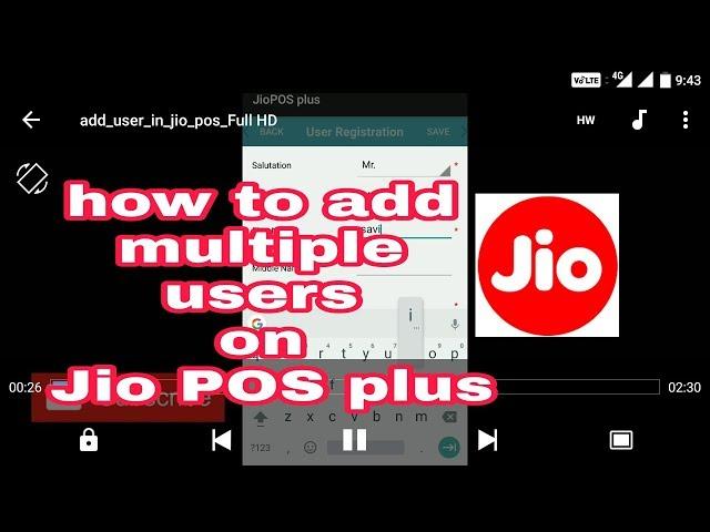 add user in jio pos plus