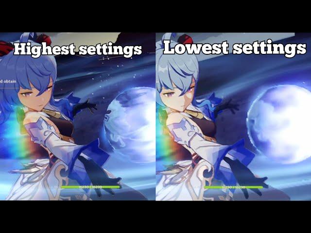 Highest Settings VS Lowest Settings Comparison | Genshin Impact Mobile Version (Genshin Impact)