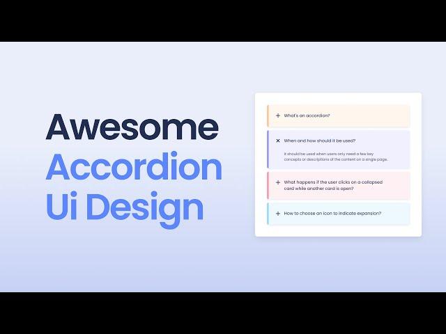 Responsive Accordion Ui Design Using HTML CSS & JavaScript