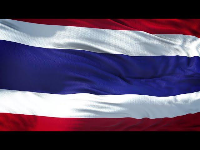 Thailand Flag 5 Minutes Loop - FREE 4k Stock Footage - Realistic Thai Flag Wave Animation