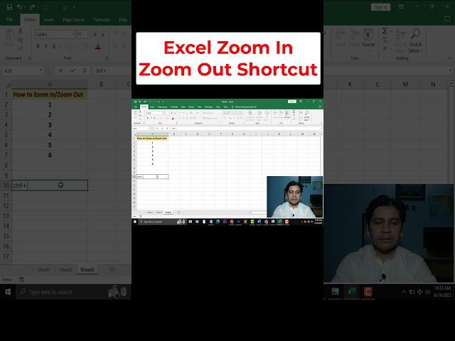 Excel Zoom In Zoom Out Shortcut #shorts #youtubeshorts #ytshorts