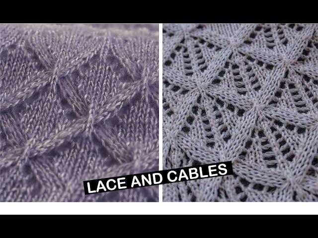 Lace and cable stitch - my version of a windmill stitch 