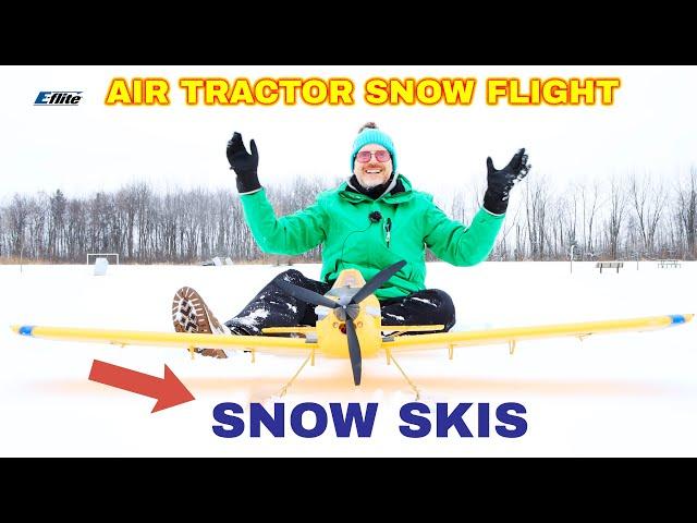 eFlite GIANT Air Tractor on SNOW SKIS is one of the EASIEST RC PLANES TO FLY!