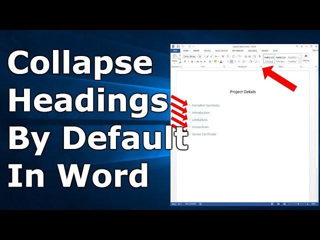 [FIXED] Headings In Microsoft Word Do Not Stay Collapsed