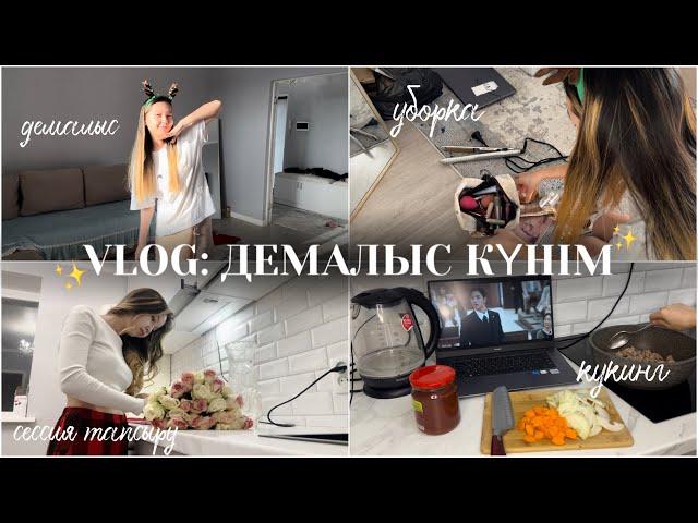 VLOG: ДЕМАЛЫС КҮНІМУборка, Кукинг, Сессия тапсыру/ Алия Мерей