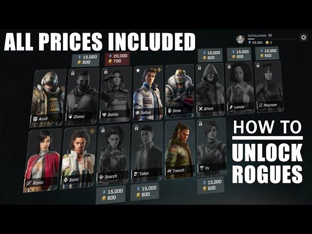 How To Unlock Rogues / Characters in Rogue Company