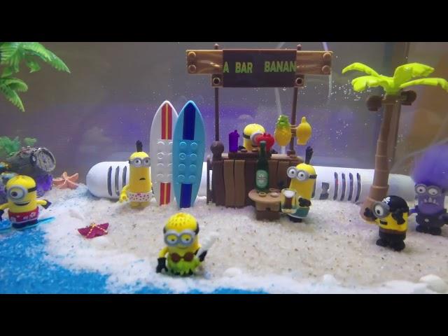 Homemade minions fish tank scenery ~