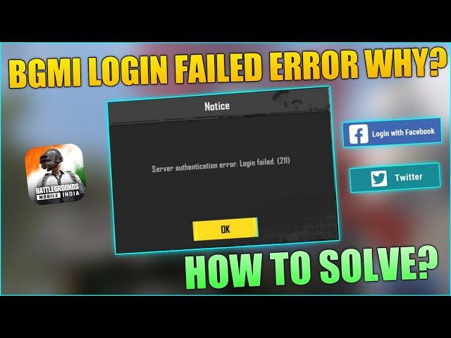 Bgmi Login Problem Today | Bgmi Server Authentication Error Login Failed | Login Failed In Bgmi