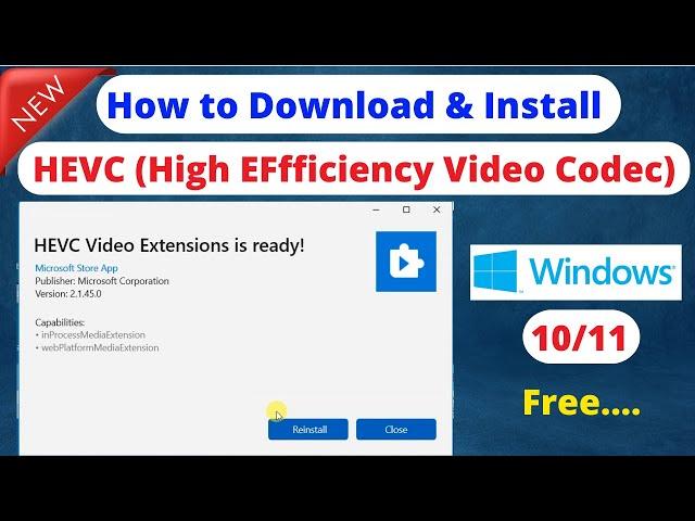 How to Download and Install HEVC Codec in Windows 10/11 | Download HEVC codec Free 2024