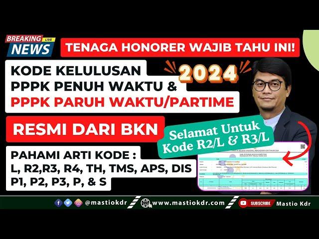 Kode Kelulusan PPPK Penuh Waktu/Paruh Waktu/Part Time Dari BKN TA 2024! Selamat Untuk Kode R2/R3/L