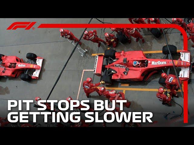 F1 Pit Stops But They Keep Getting SLOWER!