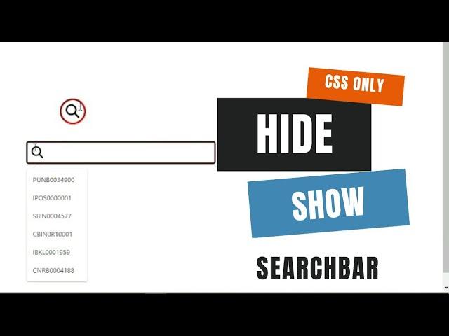 Hide/Show Search Bar html and css
