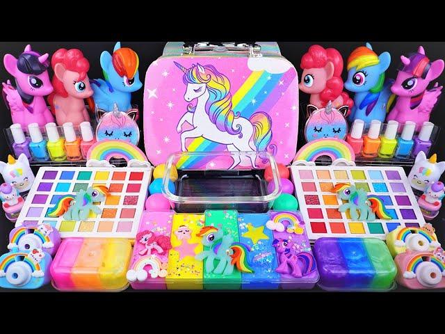 Unicorn Rainbow Slime Mixing Random Cute,shiny things into slime #ASMR #Satisfying #slimevideos #슬라임