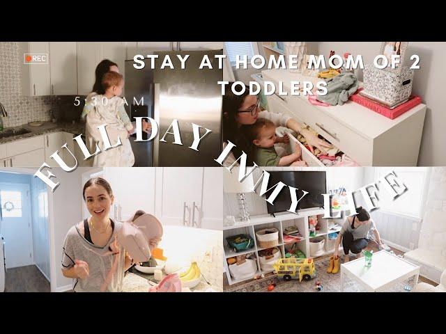 5:30am FULL DAY IN MY LIFE w/ 2 Toddlers as a STAY AT HOME MOM | solo parenting | preschool day