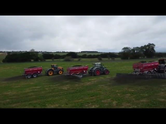 Poetry in Motion! Three in a row AgriSpread AS2000 Series spreading Basalt for UNDO