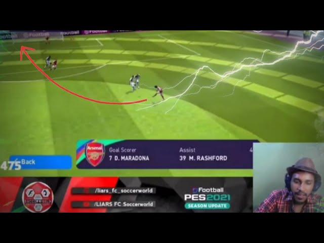 INCREDIBLE VOLLEY CURLER GOAL BY MARADONA | PES 2021 MOBILE #shorts