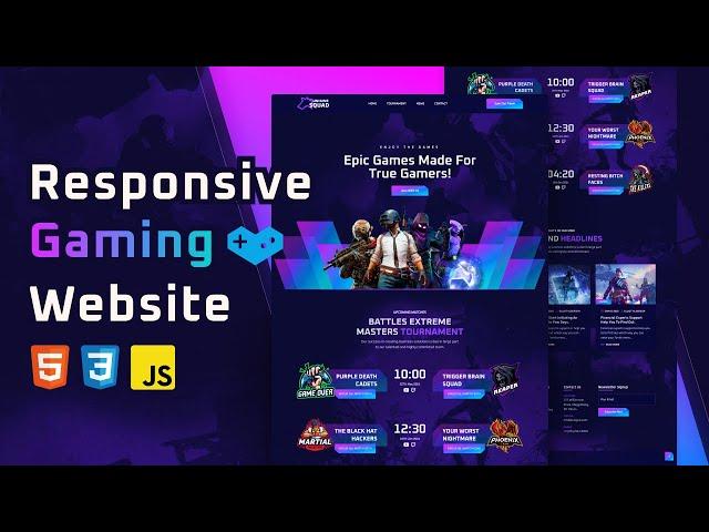 How to Make Responsive Gaming Website Using HTML CSS JavaScript