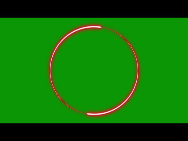 Red Circle Turning - Neon Effect - on Green Screen No Copyright