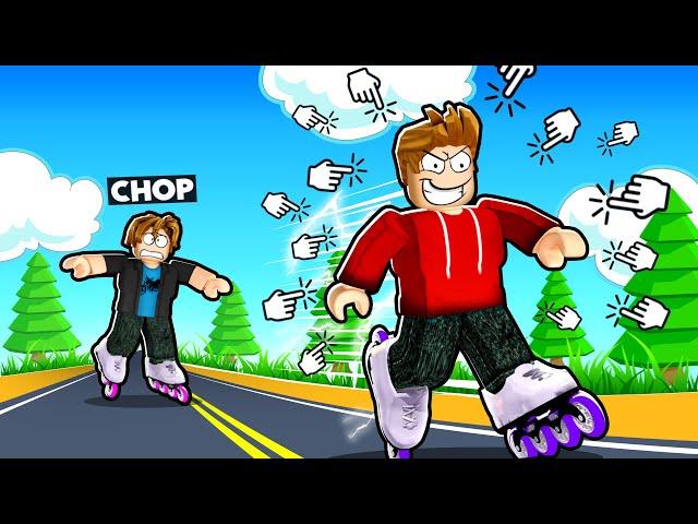 ROBLOX CHOP USED ROLLER SKATES TO GET IN FRONT OF ME
