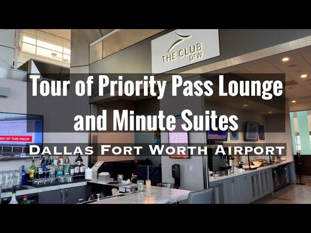 Priority Pass Lounge Tour + Minute Suites Tour - Airport Lounge The Club DFW Dallas Airport