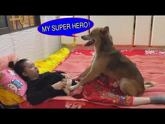 OMG! Kwan stomach pain again and call SUPER HERO KOKO for help