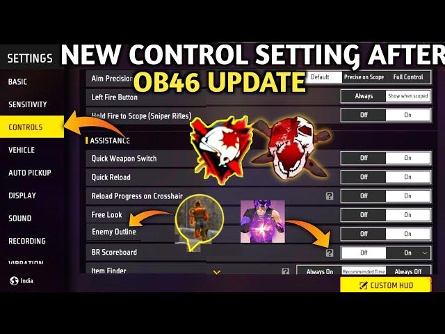 New Control Settings Free Fire After OB 46 Update 2024 | Free Fire Control Setting Full Details