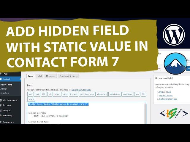 How to Add Hidden Field With Static Value in Contact Form 7 WordPress