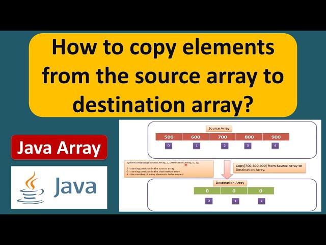 How to copy elements from the source array to destination array? | Java Array (ArrayCopy)