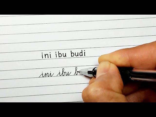 Print and Cursive Handwriting Practice with "ini budi" | Writing in Print and Indonesian Cursive