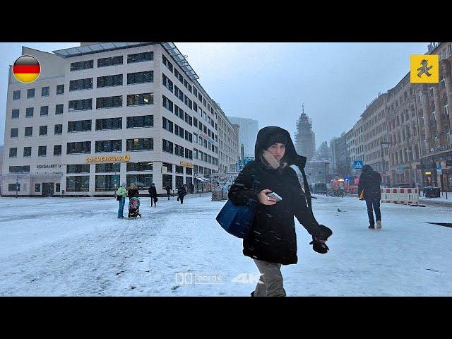 Frankfurt, Germany  | Walking in Heavy Snow and Rain | Jan 2024